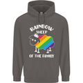LGBT Rainbow Sheep Funny Gay Pride Day Mens 80% Cotton Hoodie Charcoal