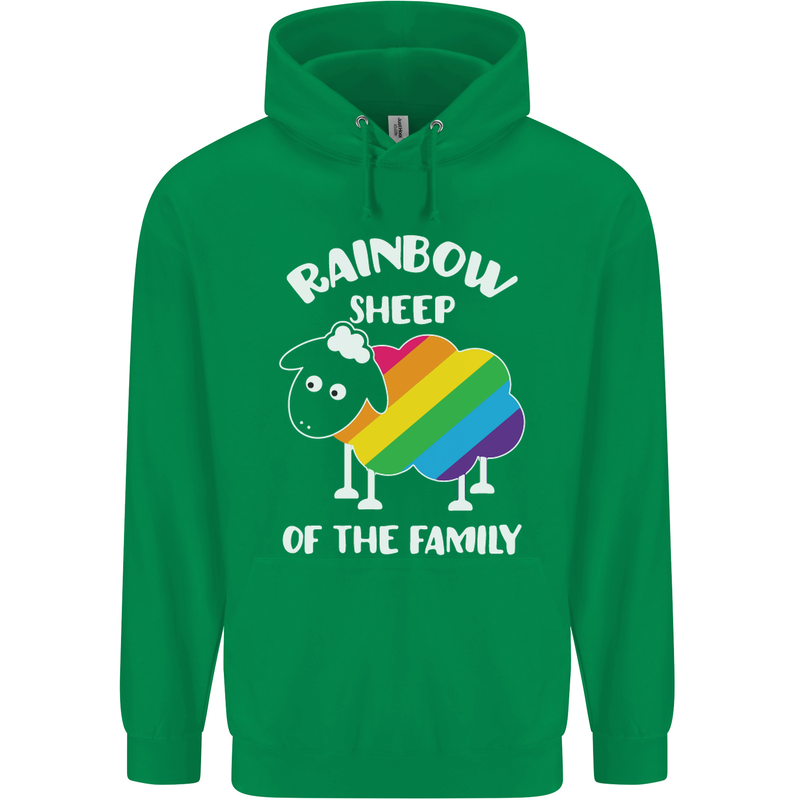 LGBT Rainbow Sheep Funny Gay Pride Day Mens 80% Cotton Hoodie Irish Green