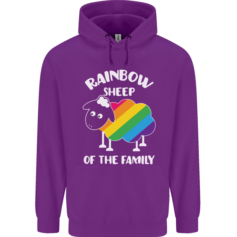 LGBT Rainbow Sheep Funny Gay Pride Day Mens 80% Cotton Hoodie Purple