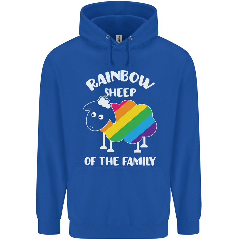 LGBT Rainbow Sheep Funny Gay Pride Day Mens 80% Cotton Hoodie Royal Blue