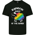 LGBT Rainbow Sheep Funny Gay Pride Day Mens Cotton T-Shirt Tee Top Black