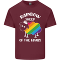 LGBT Rainbow Sheep Funny Gay Pride Day Mens Cotton T-Shirt Tee Top Maroon