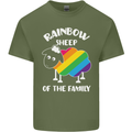 LGBT Rainbow Sheep Funny Gay Pride Day Mens Cotton T-Shirt Tee Top Military Green