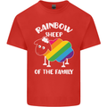 LGBT Rainbow Sheep Funny Gay Pride Day Mens Cotton T-Shirt Tee Top Red
