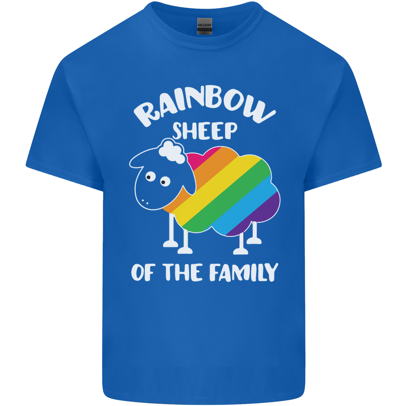 LGBT Rainbow Sheep Funny Gay Pride Day Mens Cotton T-Shirt Tee Top Royal Blue