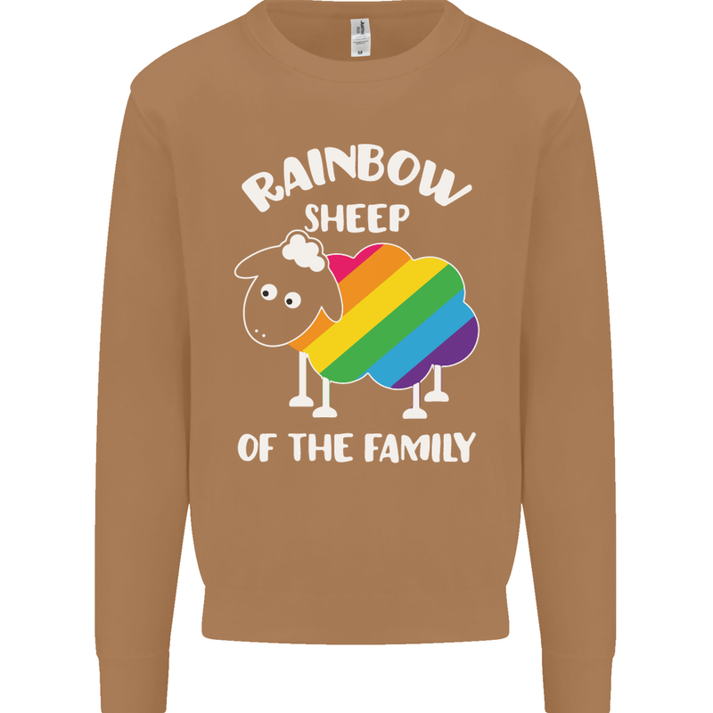 LGBT Rainbow Sheep Funny Gay Pride Day Mens Sweatshirt Jumper Caramel Latte
