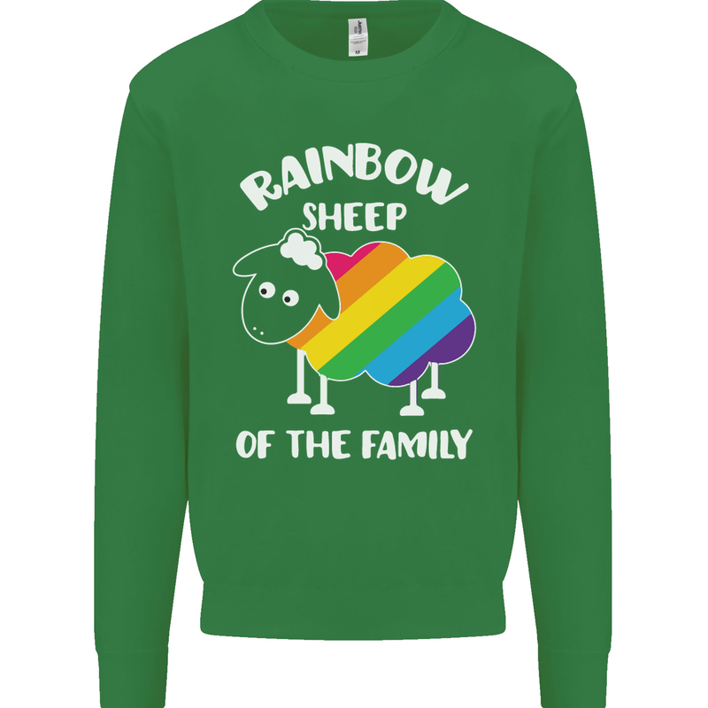 LGBT Rainbow Sheep Funny Gay Pride Day Mens Sweatshirt Jumper Irish Green