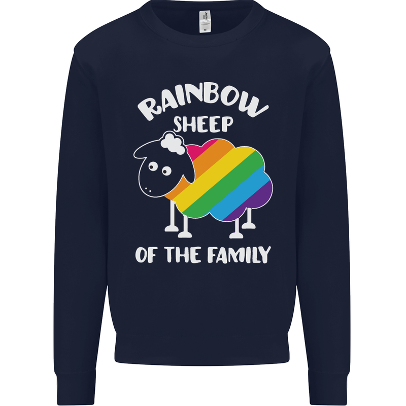 LGBT Rainbow Sheep Funny Gay Pride Day Mens Sweatshirt Jumper Navy Blue
