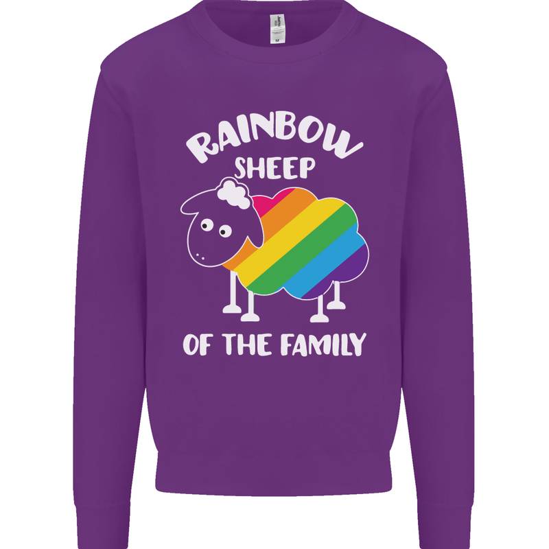 LGBT Rainbow Sheep Funny Gay Pride Day Mens Sweatshirt Jumper Purple