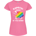 LGBT Rainbow Sheep Funny Gay Pride Day Womens Petite Cut T-Shirt Azalea