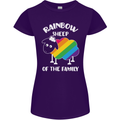 LGBT Rainbow Sheep Funny Gay Pride Day Womens Petite Cut T-Shirt Purple