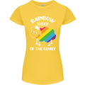 LGBT Rainbow Sheep Funny Gay Pride Day Womens Petite Cut T-Shirt Yellow
