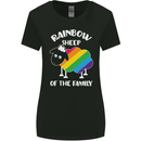 LGBT Rainbow Sheep Funny Gay Pride Day Womens Wider Cut T-Shirt Black