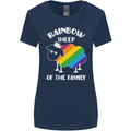 LGBT Rainbow Sheep Funny Gay Pride Day Womens Wider Cut T-Shirt Navy Blue