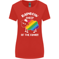 LGBT Rainbow Sheep Funny Gay Pride Day Womens Wider Cut T-Shirt Red