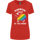 LGBT Rainbow Sheep Funny Gay Pride Day Womens Wider Cut T-Shirt Red