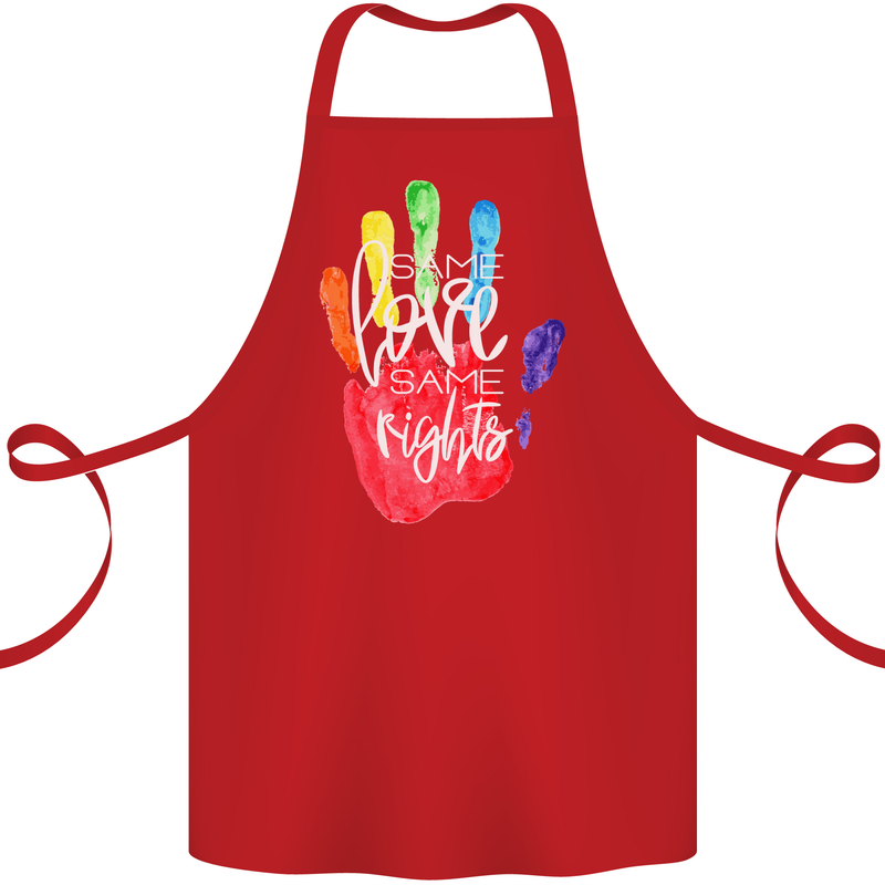 LGBT Same Love Same Rights Gay Pride Day Cotton Apron 100% Organic Red