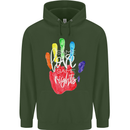 LGBT Same Love Same Rights Gay Pride Day Mens 80% Cotton Hoodie Forest Green