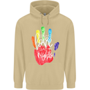 LGBT Same Love Same Rights Gay Pride Day Mens 80% Cotton Hoodie Sand