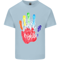 LGBT Same Love Same Rights Gay Pride Day Mens Cotton T-Shirt Tee Top Light Blue