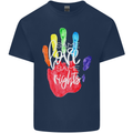 LGBT Same Love Same Rights Gay Pride Day Mens Cotton T-Shirt Tee Top Navy Blue