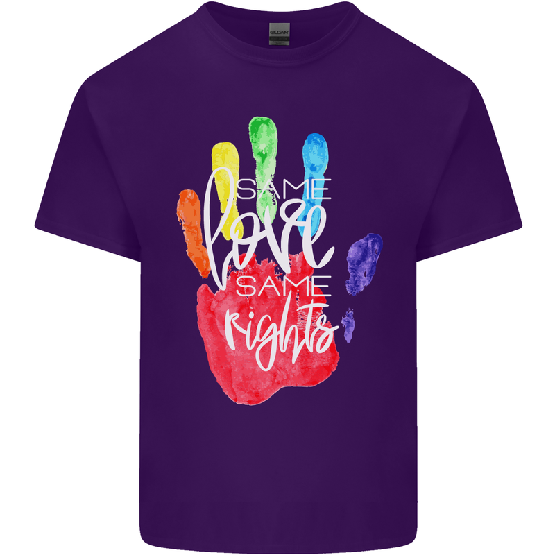 LGBT Same Love Same Rights Gay Pride Day Mens Cotton T-Shirt Tee Top Purple