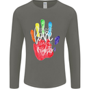 LGBT Same Love Same Rights Gay Pride Day Mens Long Sleeve T-Shirt Charcoal
