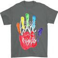 LGBT Same Love Same Rights Gay Pride Day Mens T-Shirt Cotton Gildan Charcoal