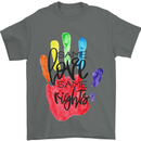LGBT Same Love Same Rights Gay Pride Day Mens T-Shirt Cotton Gildan Charcoal