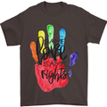 LGBT Same Love Same Rights Gay Pride Day Mens T-Shirt Cotton Gildan Dark Chocolate