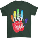 LGBT Same Love Same Rights Gay Pride Day Mens T-Shirt Cotton Gildan Forest Green