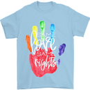 LGBT Same Love Same Rights Gay Pride Day Mens T-Shirt Cotton Gildan Light Blue