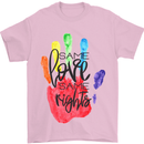 LGBT Same Love Same Rights Gay Pride Day Mens T-Shirt Cotton Gildan Light Pink
