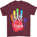 LGBT Same Love Same Rights Gay Pride Day Mens T-Shirt Cotton Gildan Maroon
