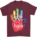 LGBT Same Love Same Rights Gay Pride Day Mens T-Shirt Cotton Gildan Maroon