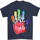 LGBT Same Love Same Rights Gay Pride Day Mens T-Shirt Cotton Gildan Navy Blue