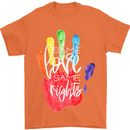 LGBT Same Love Same Rights Gay Pride Day Mens T-Shirt Cotton Gildan Orange