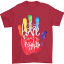 LGBT Same Love Same Rights Gay Pride Day Mens T-Shirt Cotton Gildan Red