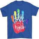 LGBT Same Love Same Rights Gay Pride Day Mens T-Shirt Cotton Gildan Royal Blue