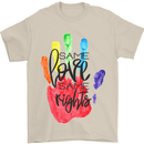 LGBT Same Love Same Rights Gay Pride Day Mens T-Shirt Cotton Gildan Sand