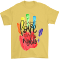 LGBT Same Love Same Rights Gay Pride Day Mens T-Shirt Cotton Gildan Yellow
