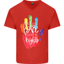 LGBT Same Love Same Rights Gay Pride Day Mens V-Neck Cotton T-Shirt Red