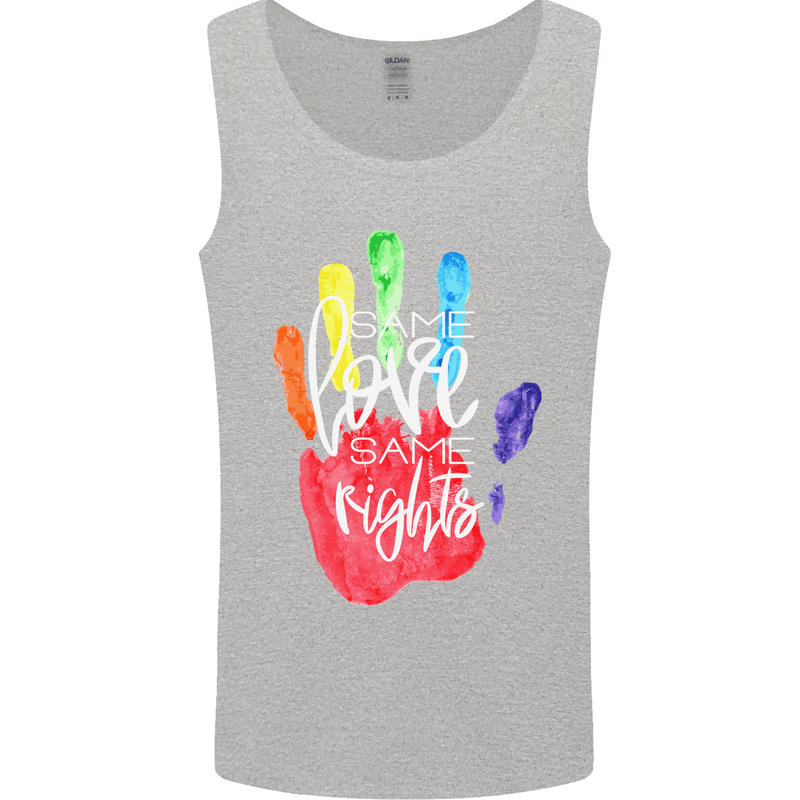 LGBT Same Love Same Rights Gay Pride Day Mens Vest Tank Top Sports Grey
