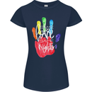 LGBT Same Love Same Rights Gay Pride Day Womens Petite Cut T-Shirt Navy Blue