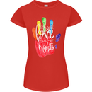 LGBT Same Love Same Rights Gay Pride Day Womens Petite Cut T-Shirt Red