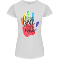 LGBT Same Love Same Rights Gay Pride Day Womens Petite Cut T-Shirt White