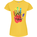 LGBT Same Love Same Rights Gay Pride Day Womens Petite Cut T-Shirt Yellow