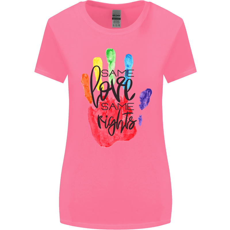LGBT Same Love Same Rights Gay Pride Day Womens Wider Cut T-Shirt Azalea
