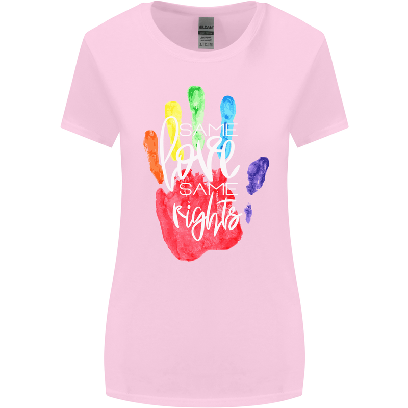 LGBT Same Love Same Rights Gay Pride Day Womens Wider Cut T-Shirt Light Pink