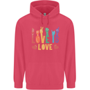 LGBT Sign Language Love Is Gay Pride Day Childrens Kids Hoodie Heliconia